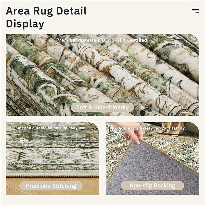 Washable Area Rug 8x10, Large Soft Rugs - Image 6