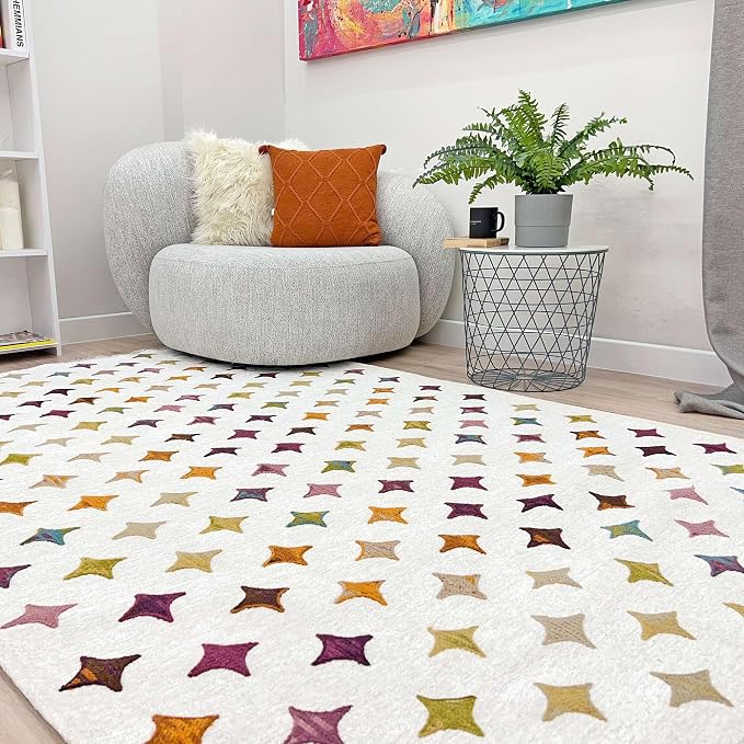 Alfa Rich 7x10 Moroccan White Area Rugs by AlfaRichRugs