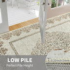Easy-Going Boho Neutral Area Rug 2x3 Washable Entryway Rugs Front Door Mat - Image 2
