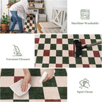 Machine Washable 5x7 Area Rugs for Living Room Clearance Checkered, Non Slip - Image 8
