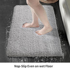 Gray Bathroom Runner Rug 24x59 Non Slip Fluffy Long Bath Mat - Image 4