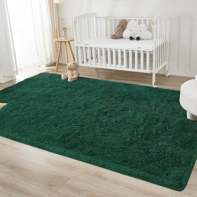 Andency 6x9 Area Rugs Emerald Green, Large Shag Fluffy Soft Shaggy Rugs - Image 4