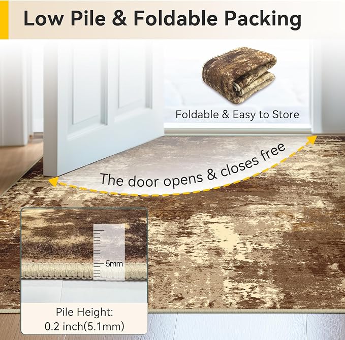 Washable Area Rugs 3'x5' Non-Slip Modern Abstract Soft - Image 7