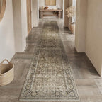 Brown Runner Rug 2x14 Vintage Area Carpet Hallway Long Indoor Kitchen Washable by PureCozy