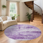 Round 6ft Abstract Rug, Modern Washable Indoor Circle Area Rugs by FLYRUGGO