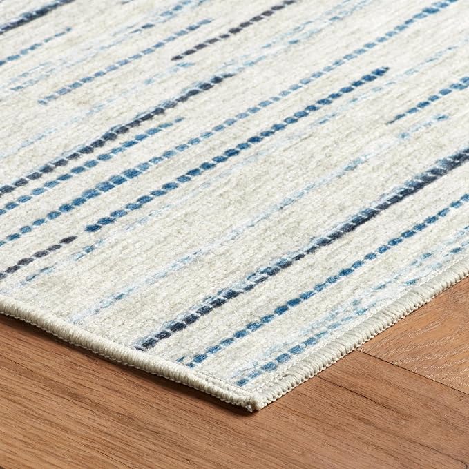 Dash & Albert Elwood Blue Machine Washable Rug, 2 X 3 Feet - Image 5