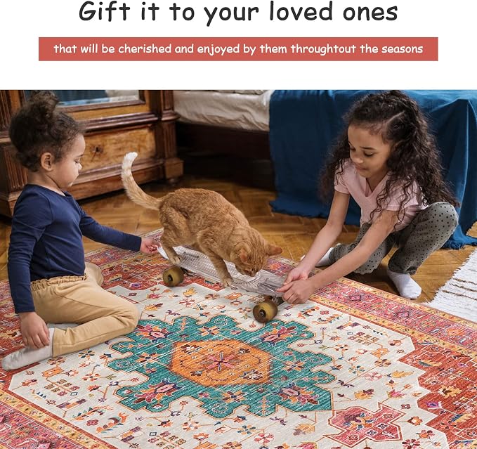Moynesa Ultra-Thin Washable Pink Area Rug - Image 5