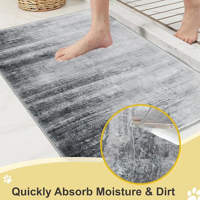 COMSLE Door Mat Soft Absorbent Indoor Front Entryway Rug Machine Washable - Image 6