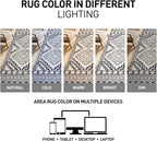 Rugshop Cream and Black Southwestern Tribal Area Rug – Boho Geometric Diamond - Image 5