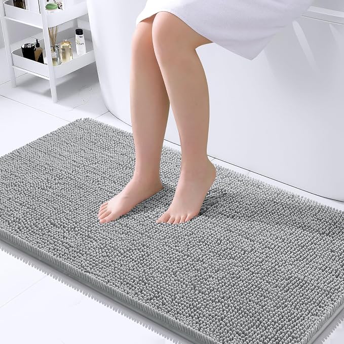 OLANLY Bathroom Rugs 40x24, Extra Soft Absorbent Chenille Bath Rugs, Rubber by OLANLY