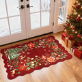 Lahome Floral Christmas Rug, 2x4 Washable Christmas Kitchen Rugs Indoor by Lahome