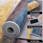 Ciicool Modern Abstract Yellow Gray Rug - Image 3