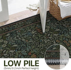 Bavni Floral Dark Green Area Rugs 6x9, Vintage Boho Carpet Machine Washable - Image 5