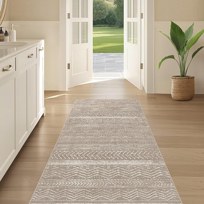 Nakagishi Area Rug Living Room Rugs: 2X6 Machine Washable Boho Large Neutral - Image 5