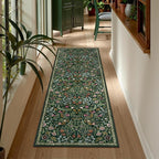 Lahome Floral Hallway Runner, 2x6 Green Washable Runner Rug by Lahome