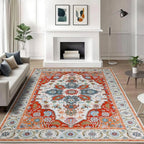 WILLSUN Washable Area Rugs, 6x9 Non-Slip Boho Large Area Rugs by Embracethewarmthofhome