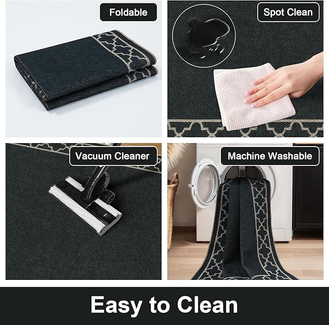 OJIA Easy Jute Front Door Mats Black Outdoor Rug 3x5, Washable Entryway Rug - Image 5