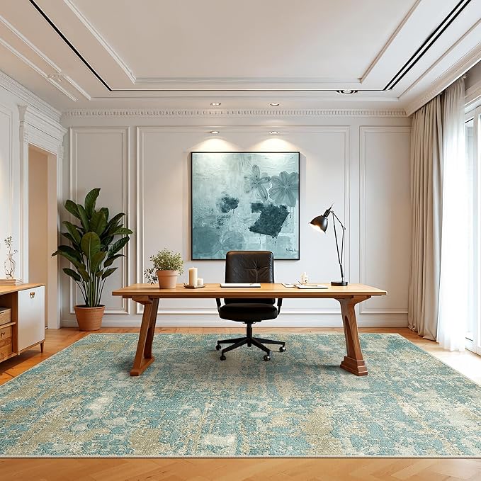 WITSHOCK Living Room Area Rugs 10x12：Modern Abstract Machine Washable Large Rug - Image 3