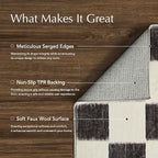 EVERGRACE Checkered Plaid Area Rug 2x3, Soft Fuzzy Faux Wool Rugs Washable Non - Image 3
