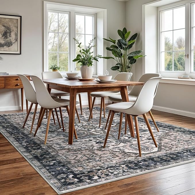KOZYFLY Boho Area Rug 6x9 Ft Thin Washable Rugs - Image 2