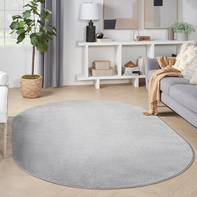 Nourison Home Nourison Essentials Silver Grey 6' x 9' Oval Area Rug by NourisonHome
