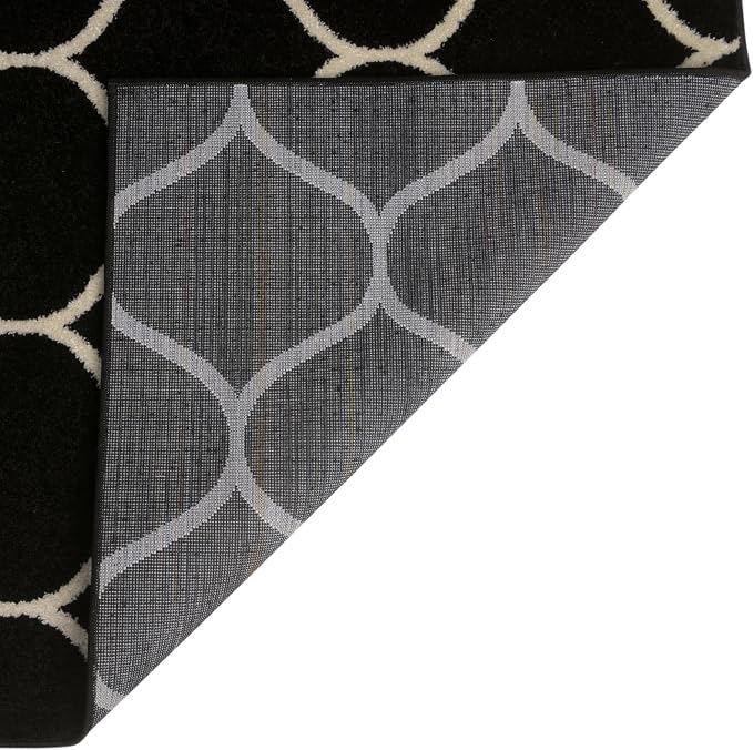 Rugs.com Lattice Frieze Collection Rug – 2' x 6' Runner Black Medium Rug Perfect - Image 8