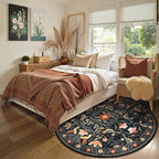 Moynesa Floral Bird Round Rug 6ft Washable Circle Rug Non Slip, Modern - Image 4