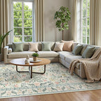Wonnitar Large Living Room Rug, Floral 10 x 14 Machine Washable Area Rugs - Image 2