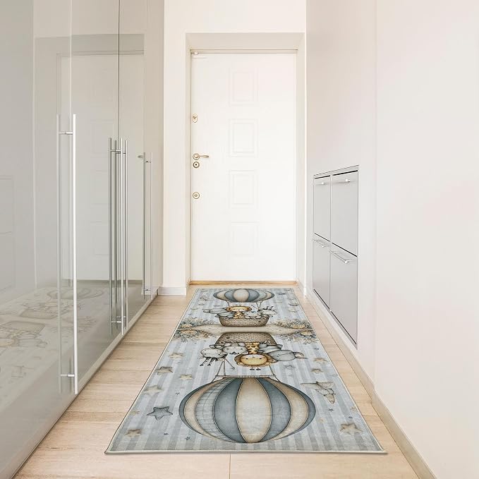Ambesonne Animals Decorative Rug, Happy Tale of Giraffe Zebra Friends and - Image 2