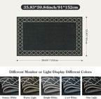 OJIA Easy Jute Front Door Mats Black Outdoor Rug 3x5, Washable Entryway Rug - Image 2