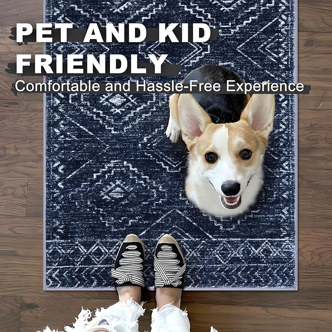 KILOCOCO Area Rug 4'x6' Entryway Rug Washable Bedroom Rugs Non Slip Printed - Image 4