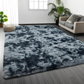 Large Shag Area Rugs 8 x 10, Tie-Dyed Plush Fuzzy Rugs by Deerhoo