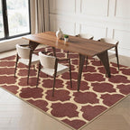 Lahome Moroccan Outdoor Rug 5x7, Easy Jute Red Washable Rugs - Image 7