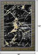 GLORY RUGS Area Rugs Marble 8x10 Black Gold Carpet Modern Abstract Rug Living - Image 2