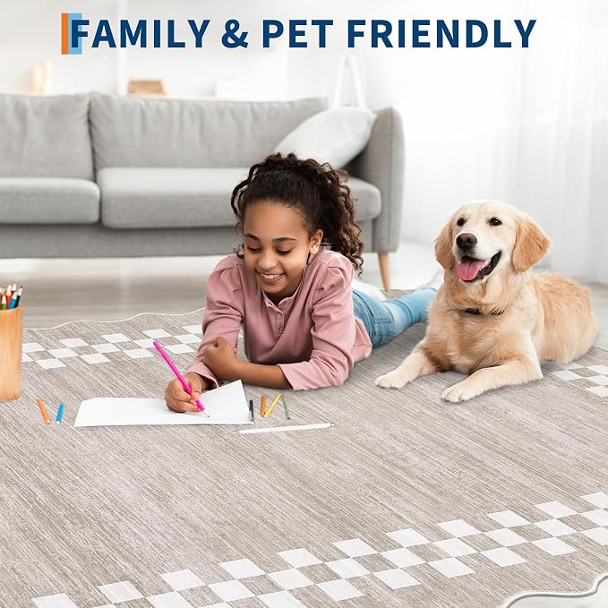 GarveeHome Scalloped Washable Rug 9x12 Area Rug - Image 3
