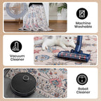 Area Rug for Living Room, 9x12 Washable Non Slip Large Faux Wool Throw Rug - Image 4