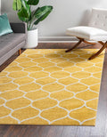 Rugs.com Lattice Frieze Collection Rug – 5' x 8' Yellow Medium Rug Perfect by Rugscom