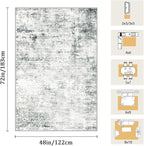 4x6 Machine Washable Area Rug for Living Room, Kids and Pets Friendly for - Image 2