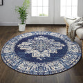 vivorug Round Rug 6ft Vintage Round Area Rug Non-Slip Indoor Carpet by vivorug