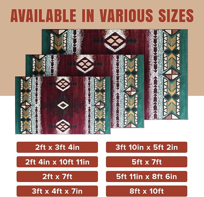 YHSF South West Native American Area Rug C318 - Image 4