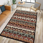 Rustic Cabin Wildlife Area Rug 5x7 Living Room Rug, Bear Moose Deer Country by KENADVI