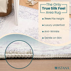 Istana Rug 3x5 - Grey/White Cream Area Rug 3x5 - Pet Friendly Washable Rug - - Image 5