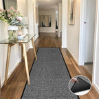 Hallway 10ft Runner Rug Non Slip, Water Absorbent Laundry Mat Black Kitchen Mat - Image 2