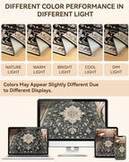 Area Rugs 2'x10' Washable Non-Slip, Floral Vintage Distress Print Pattern - Image 8