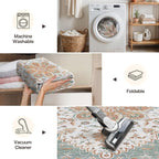 GENIMO 5X7 Area Rugs for Living Room, Machine Washable Vintage Floor Cover - Image 3