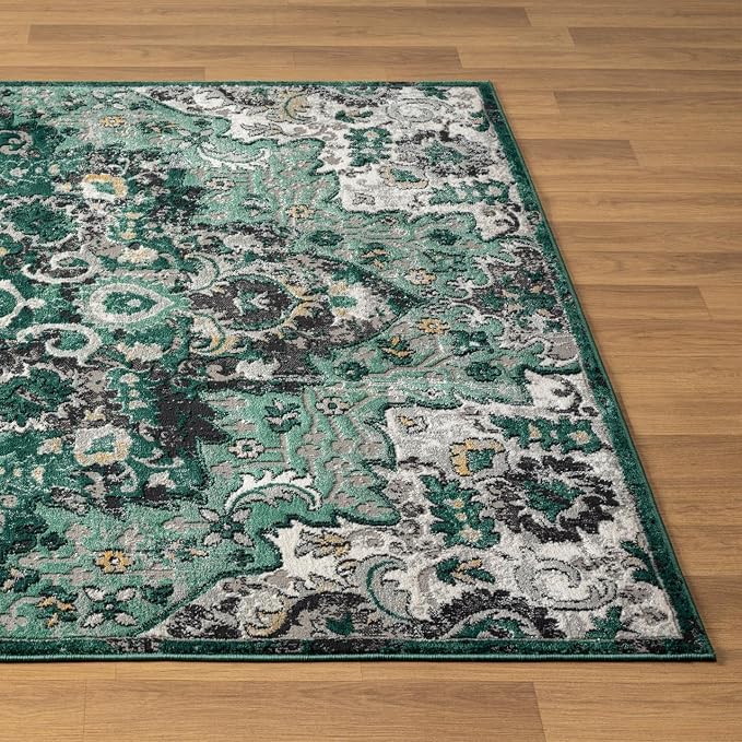 LUXE WEAVERS Moroccan Green 6x9 Medallion Area Rug - Image 7