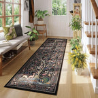 Rugcomf Runner Rug 2x6 Vibrant Tree of Life-Patterned Vintage Kitchen Rugs Non - Image 2