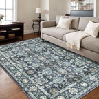 Washable 8×10 Area Rug for Living Room, Vintage Floral Rug Soft Non Slip Stain by Dotiiorug