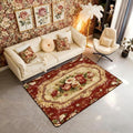 Elegant Red Floral 3 x 5 Area Rug Gold Geometric Rugs by Erosebridal