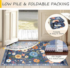 Floral 6x9 Area Rug Machine Washable Soft Print Boho Carpet Non Slip Doormat - Image 4